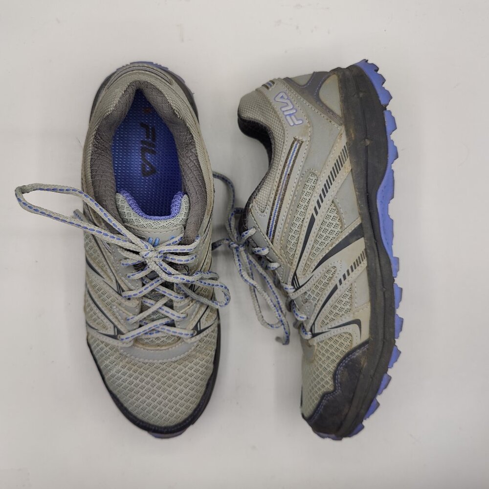 Fila womens 9 Northampton Gray Blue Running Shoes Sneakers 5QM00345-258